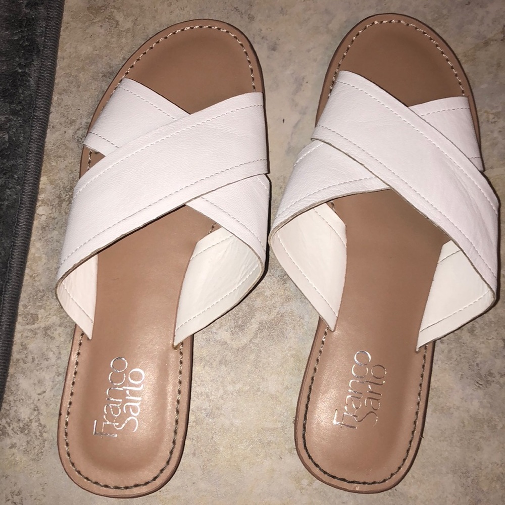 white sandals